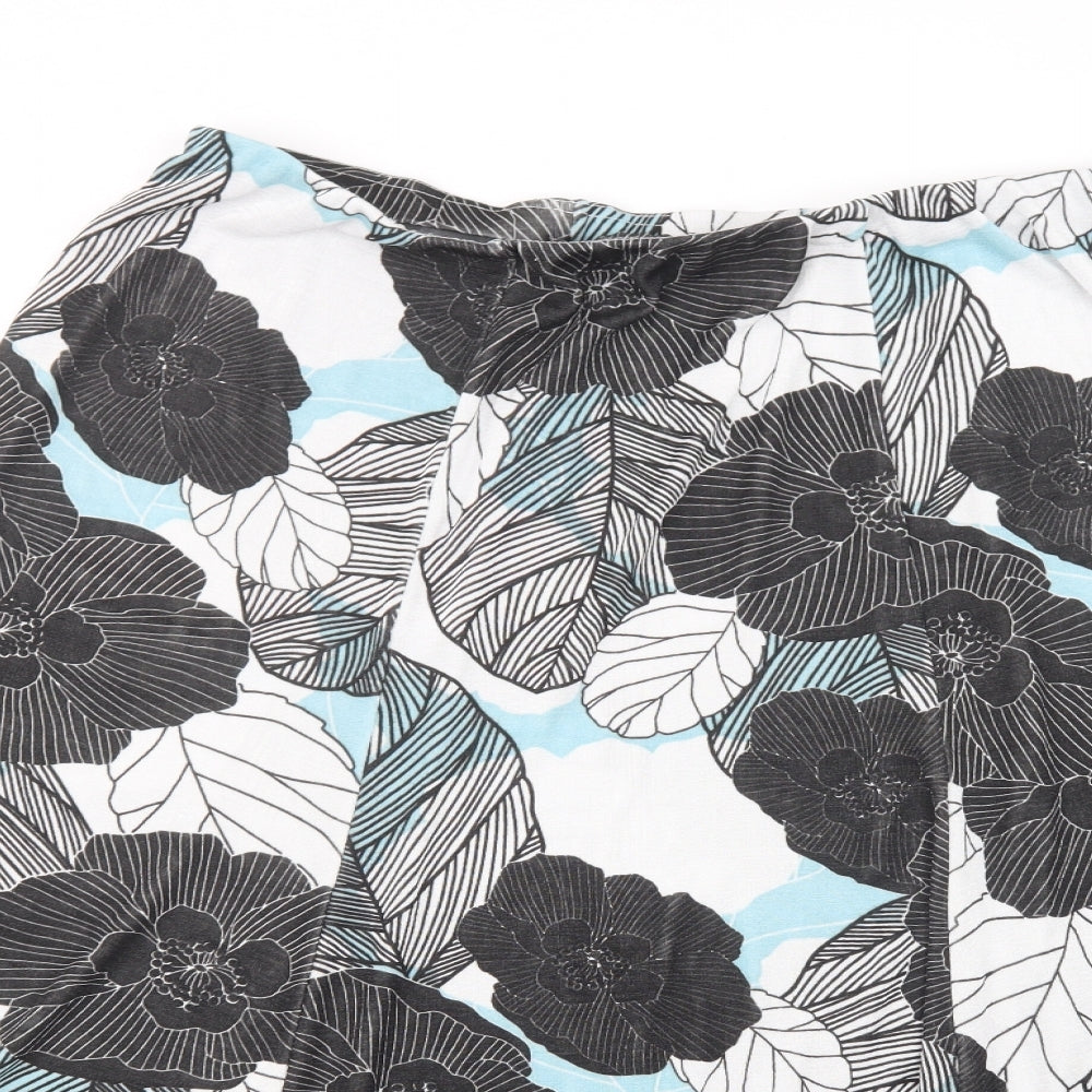 JD Williams Womens Black Floral Polyester A-Line Skirt Size 24