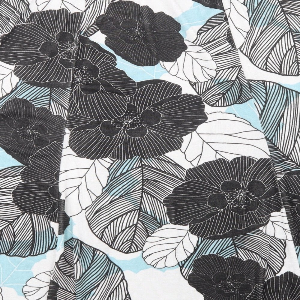 JD Williams Womens Black Floral Polyester A-Line Skirt Size 24
