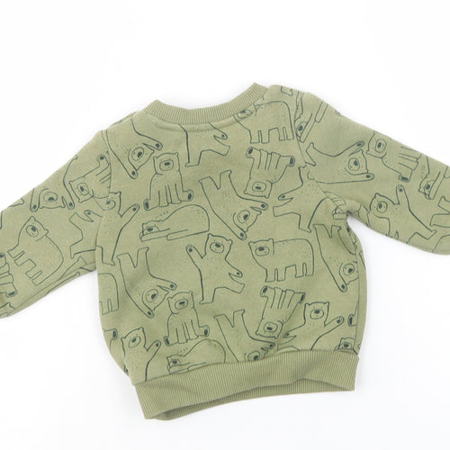 Primark Baby Green Geometric Cotton Pullover Jumper Size 3-6 Months  Pullover - Bear Print