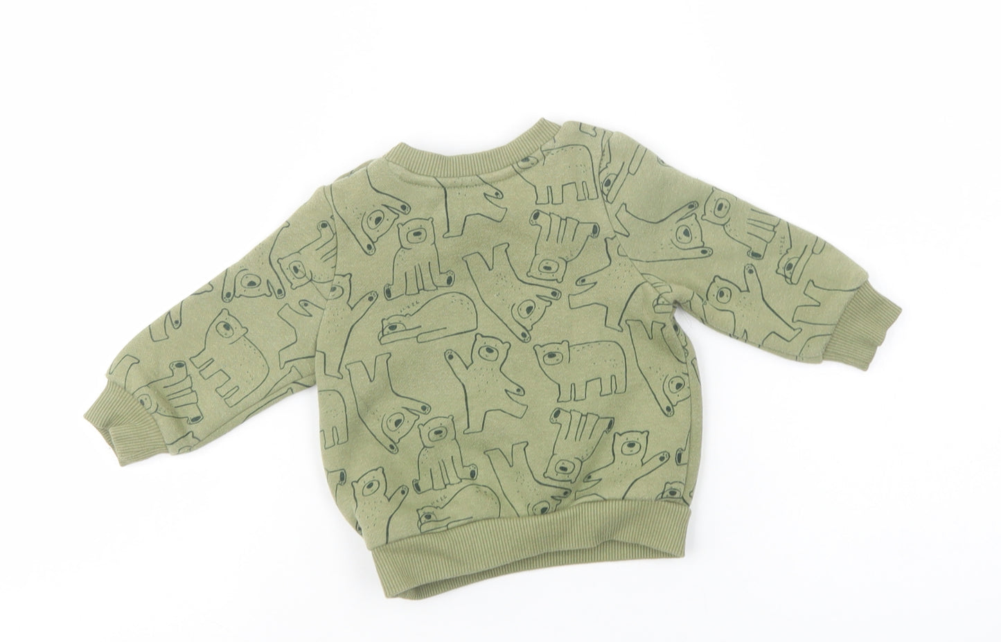 Primark Baby Green Geometric Cotton Pullover Jumper Size 3-6 Months  Pullover - Bear Print