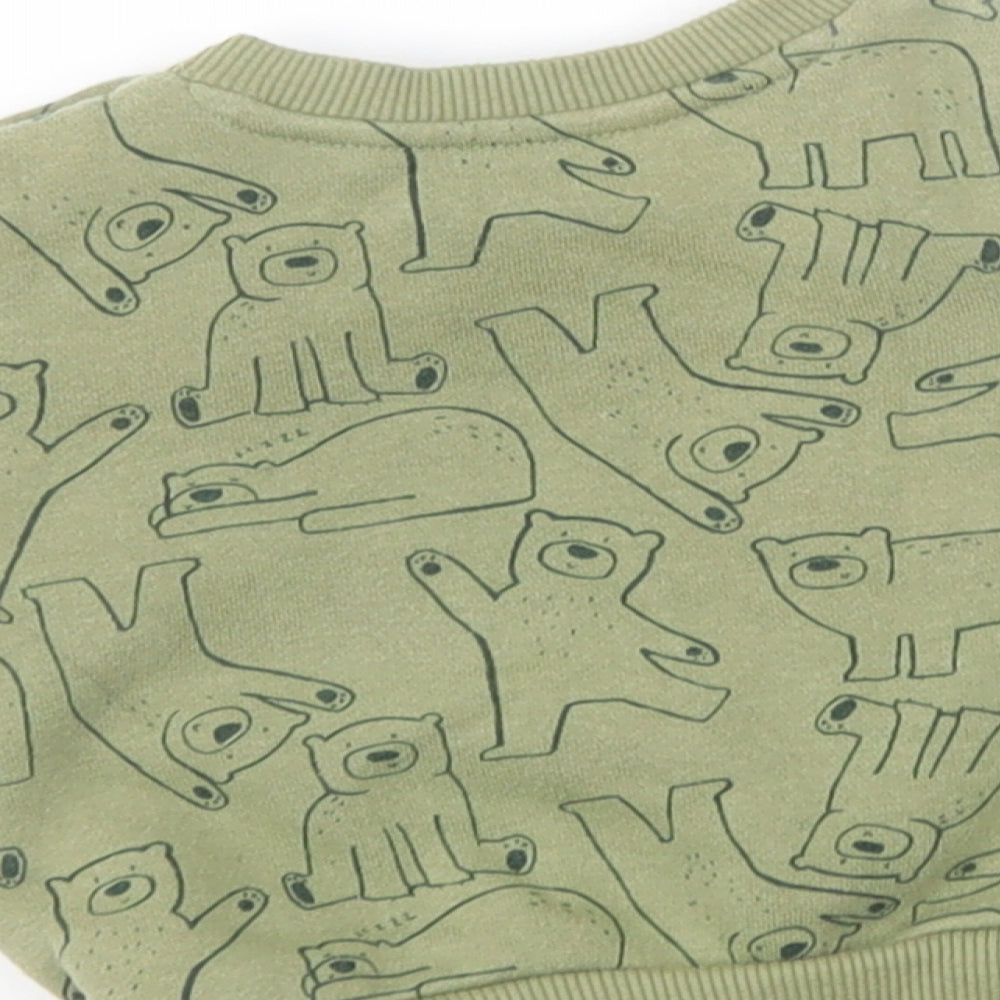 Primark Baby Green Geometric Cotton Pullover Jumper Size 3-6 Months  Pullover - Bear Print