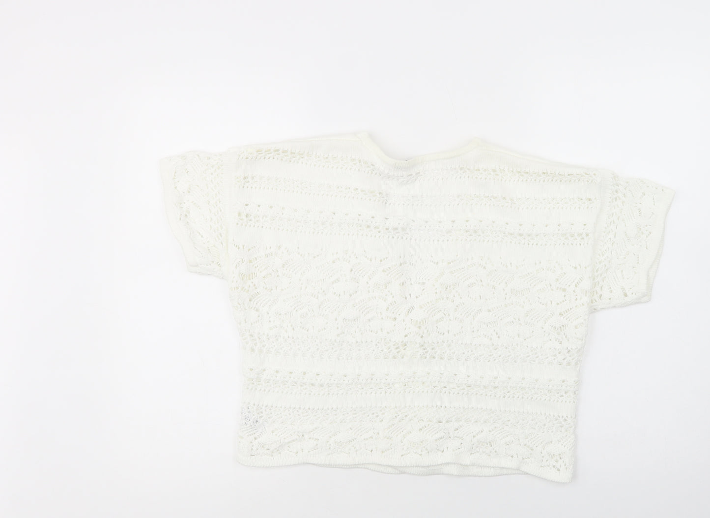 George Womens White V-Neck  Cotton Cardigan Jumper Size 20