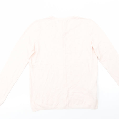 Mango Womens Pink Crew Neck  Viscose Cardigan Jumper Size M