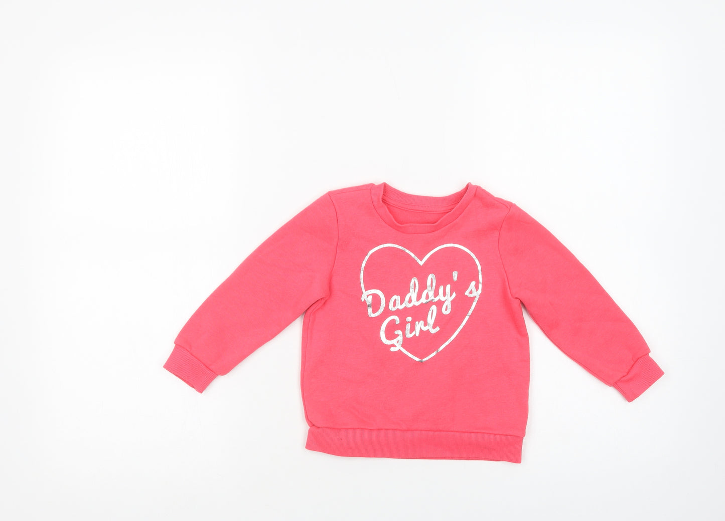 Primark Girls Pink  Cotton Pullover Sweatshirt Size 2-3 Years  Pullover - Daddy's Girl
