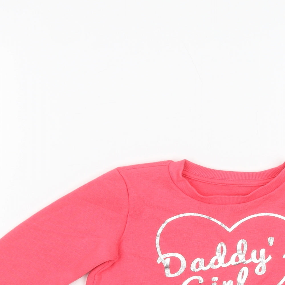 Primark Girls Pink  Cotton Pullover Sweatshirt Size 2-3 Years  Pullover - Daddy's Girl