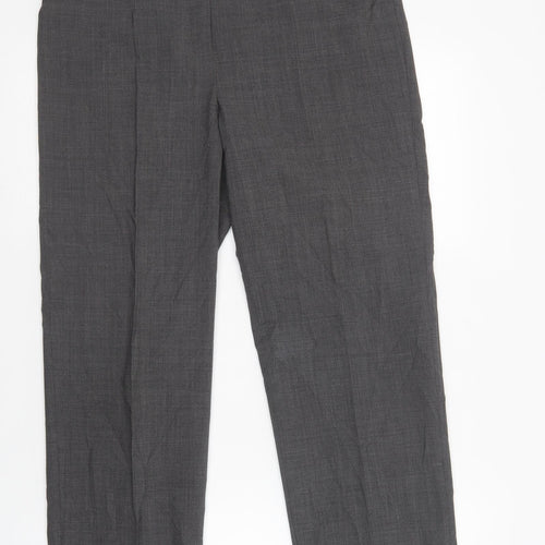 MICHELE Womens Grey  Polyester Dress Pants Trousers Size 12 L31 in Regular Button