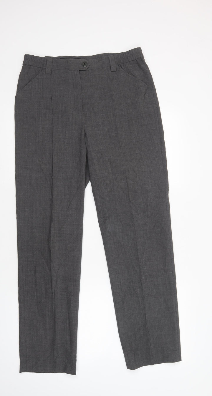 MICHELE Womens Grey Polyester Dress Pants Trousers Size 12 L31 in Regular Button