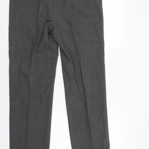 MICHELE Womens Grey  Polyester Dress Pants Trousers Size 12 L31 in Regular Button