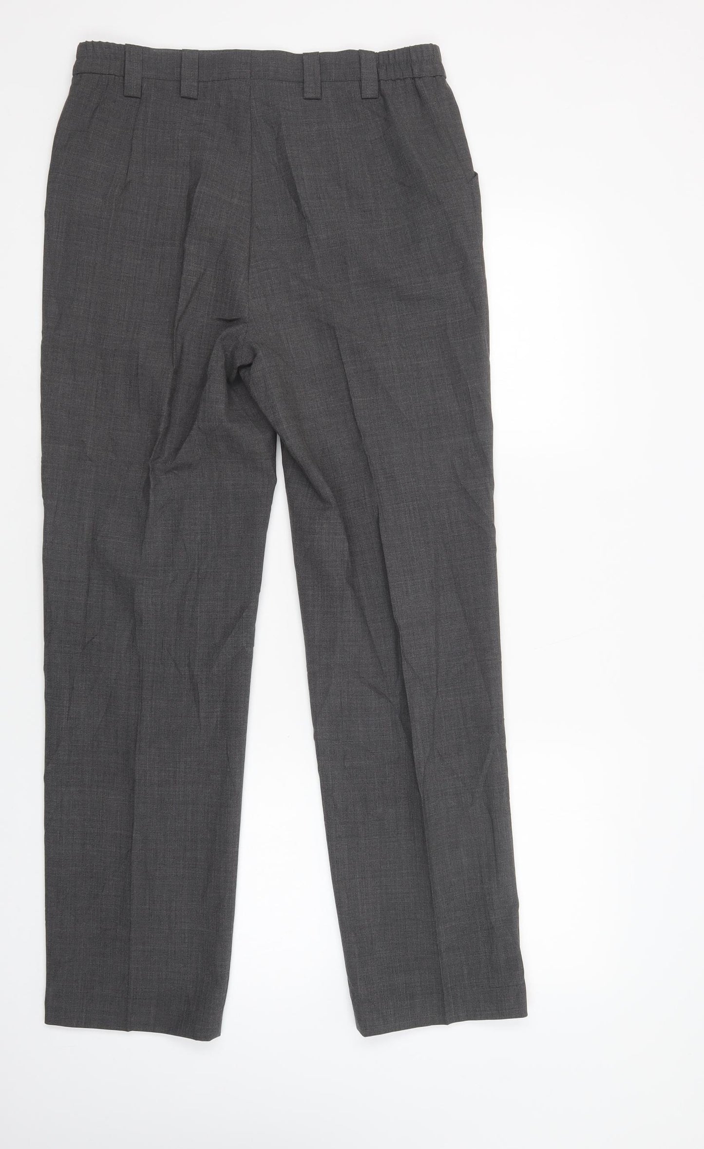 MICHELE Womens Grey  Polyester Dress Pants Trousers Size 12 L31 in Regular Button