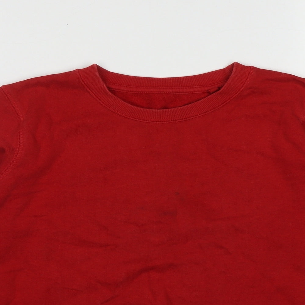 Lily and Dan Boys Red  Cotton Pullover Sweatshirt Size 9-10 Years