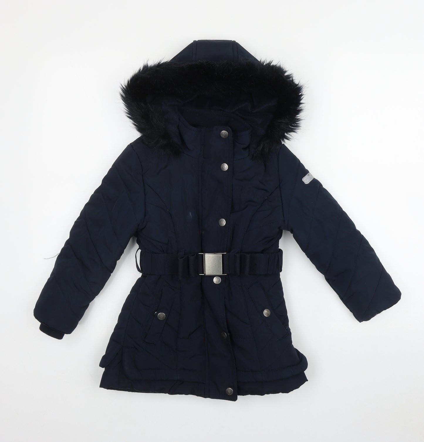Jasper Conran Girls Blue   Puffer Jacket Coat Size 4-5 Years  Zip