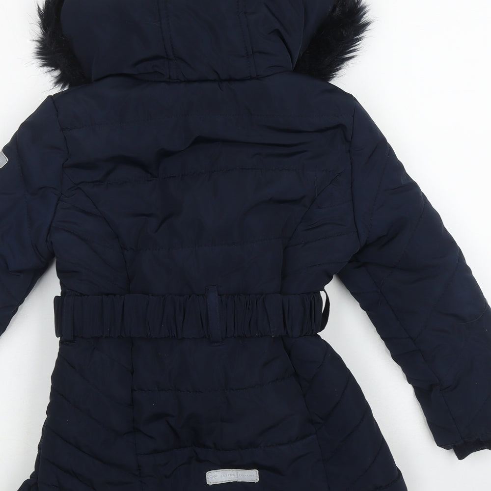 Jasper Conran Girls Blue   Puffer Jacket Coat Size 4-5 Years  Zip