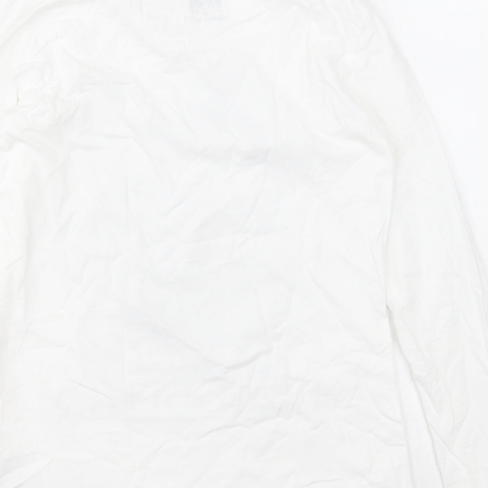 F&F Girls White  100% Cotton Basic T-Shirt Size 8-9 Years Round Neck  - Christmas T Shirt