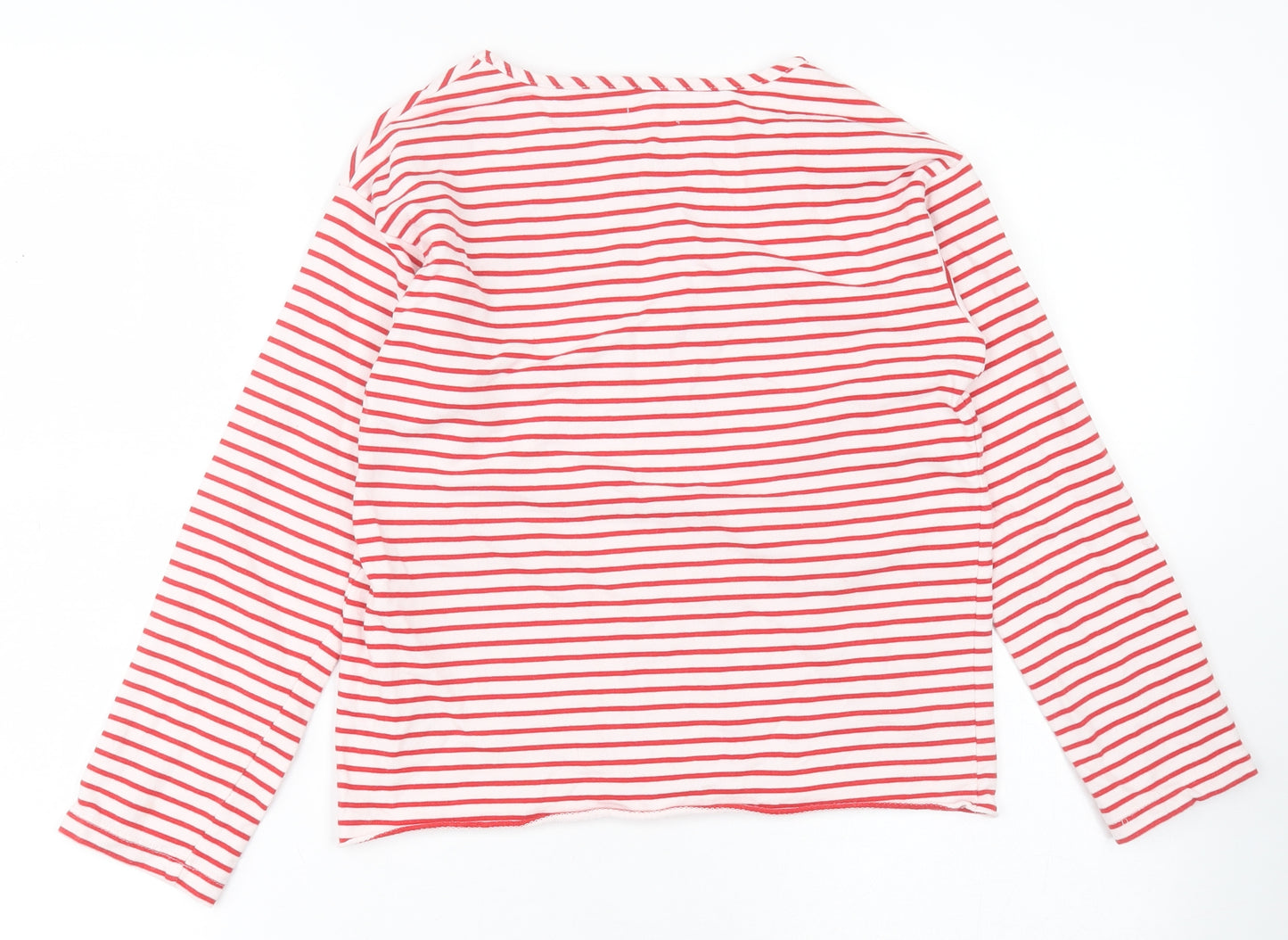NEXT Girls White Striped Cotton Pullover Sweatshirt Size 10 Years