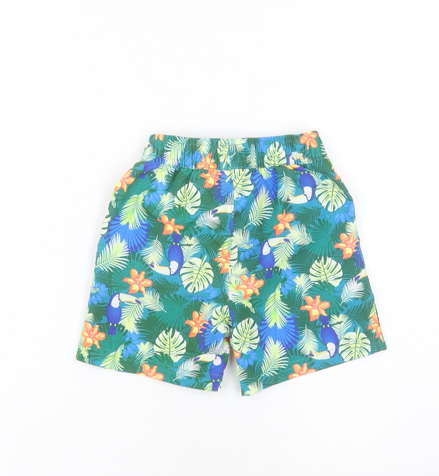 Dunnes Baby Multicoloured Floral 100% Polyester Cropped Trousers Size 18-24 Months  Drawstring - Swim shorts