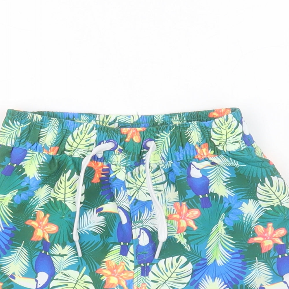Dunnes Baby Multicoloured Floral 100% Polyester Cropped Trousers Size 18-24 Months  Drawstring - Swim shorts