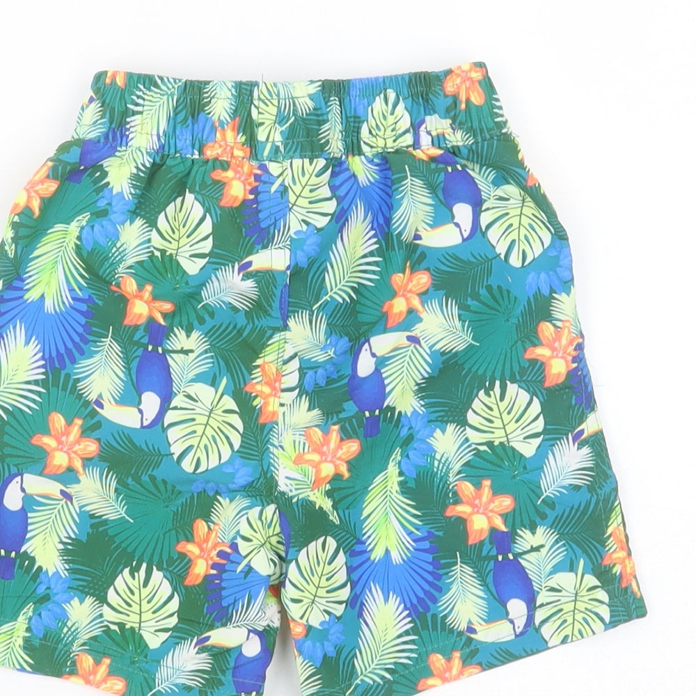 Dunnes Baby Multicoloured Floral 100% Polyester Cropped Trousers Size 18-24 Months  Drawstring - Swim shorts