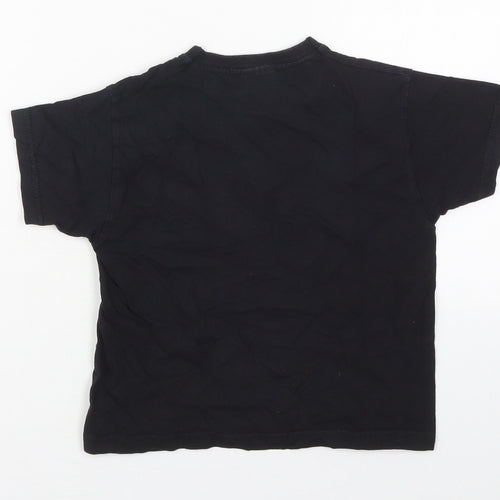 Fruit of the Loom Boys Black  Cotton Basic T-Shirt Size 3-4 Years Crew Neck Pullover - Unspeakable
