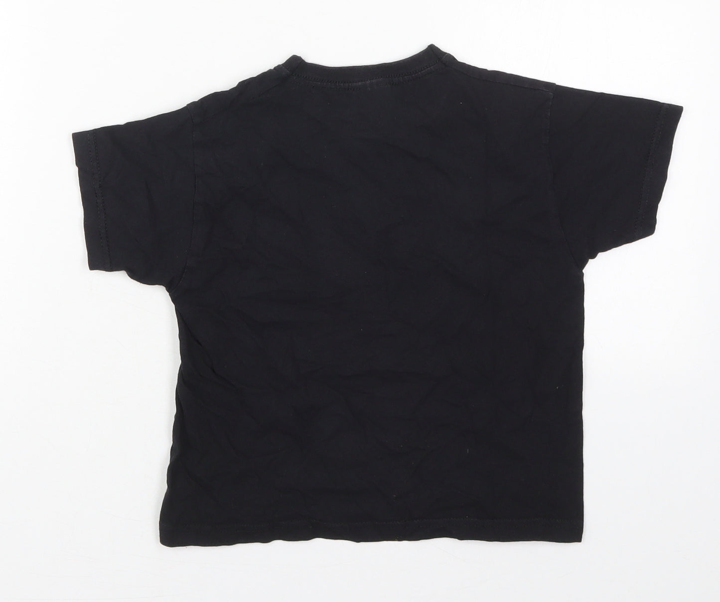 Fruit of the Loom Boys Black  Cotton Basic T-Shirt Size 3-4 Years Crew Neck Pullover - Unspeakable
