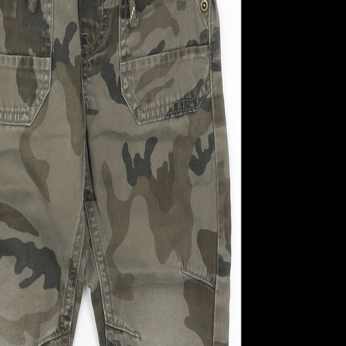George Boys Green Camouflage Cotton Capri Jeans Size 4-5 Years  Regular Drawstring
