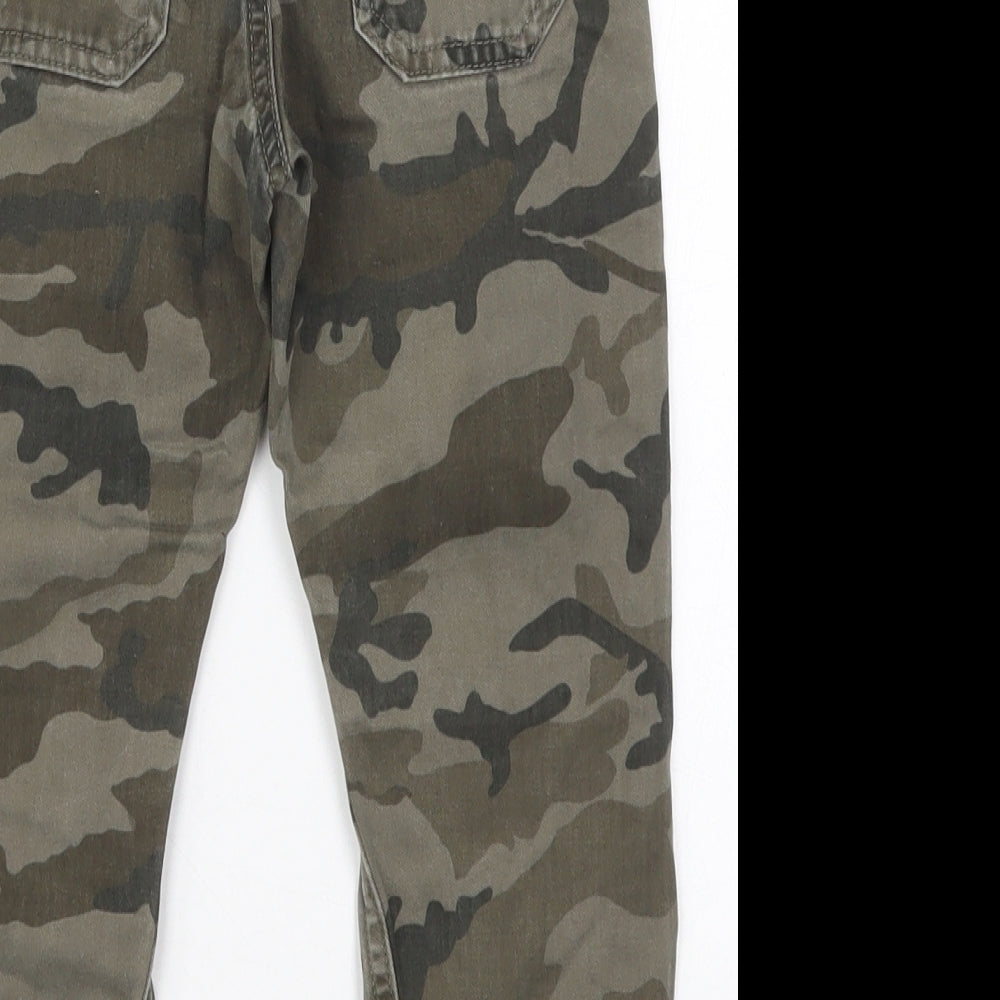 George Boys Green Camouflage Cotton Capri Jeans Size 4-5 Years  Regular Drawstring