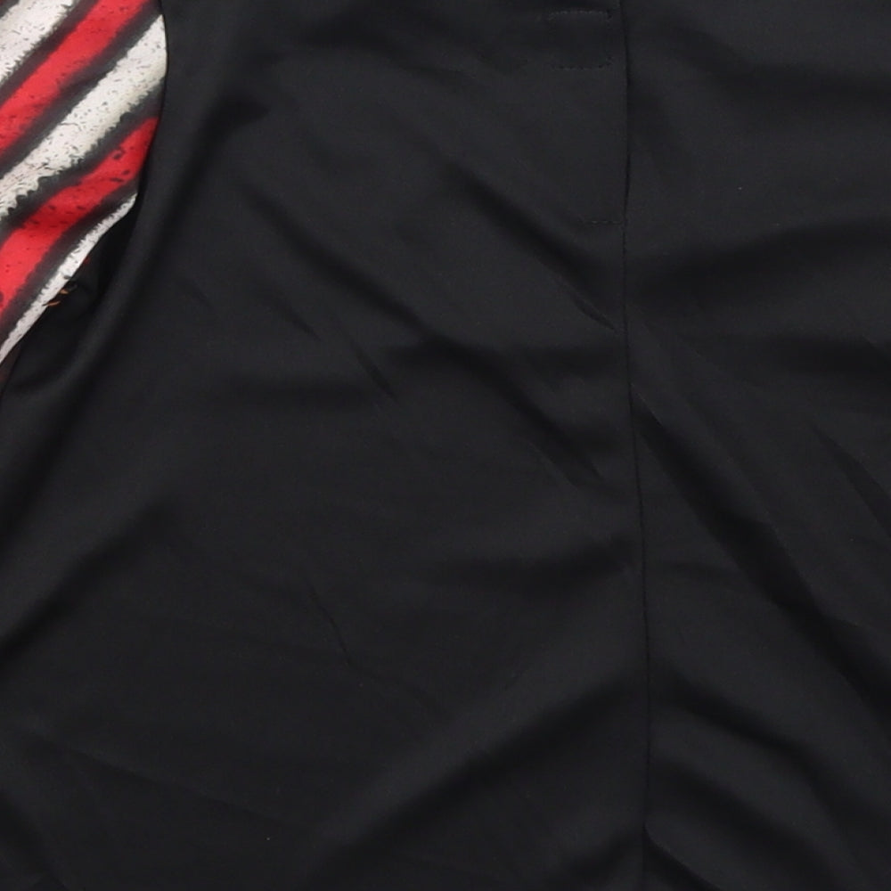 Morrisons Boys Black Striped Polyester Basic T-Shirt Size 5-6 Years Round Neck Pullover - Scary Clown Fancy Dress