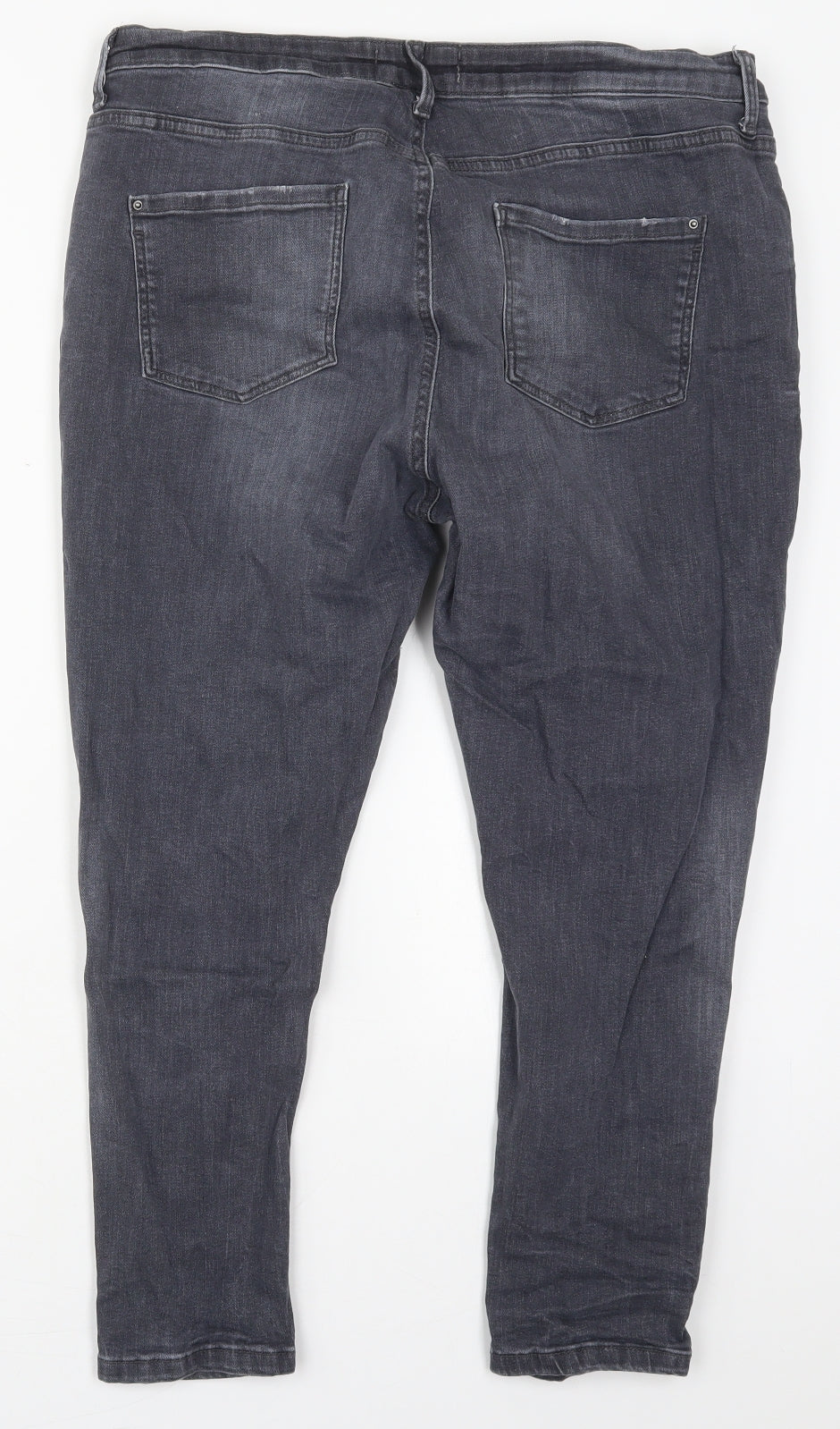 Dorothy Perkins Womens Grey  Cotton Skinny Jeans Size 16 L24 in Regular Button