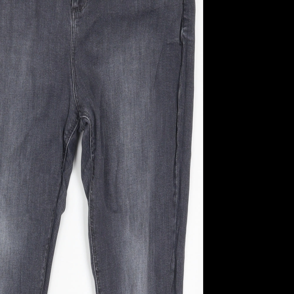Dorothy Perkins Womens Grey  Cotton Skinny Jeans Size 16 L24 in Regular Button