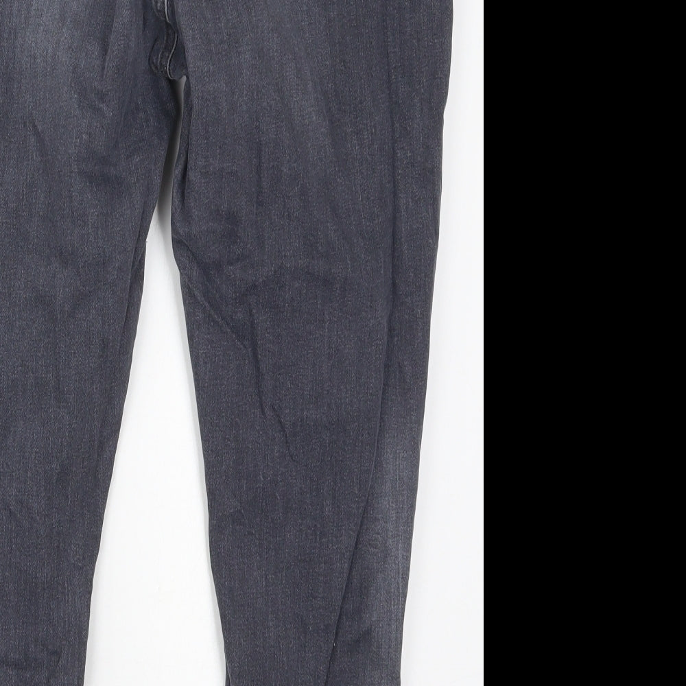 Dorothy Perkins Womens Grey  Cotton Skinny Jeans Size 16 L24 in Regular Button