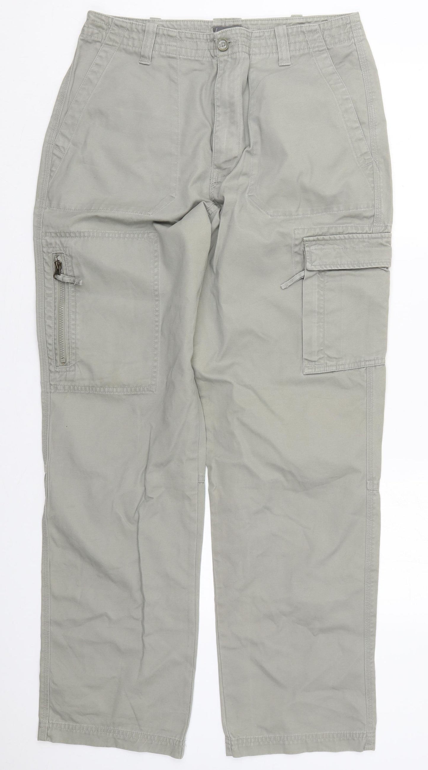 Wolsey Mens Grey  Cotton Cargo Trousers Size 34 L32 in Regular Button