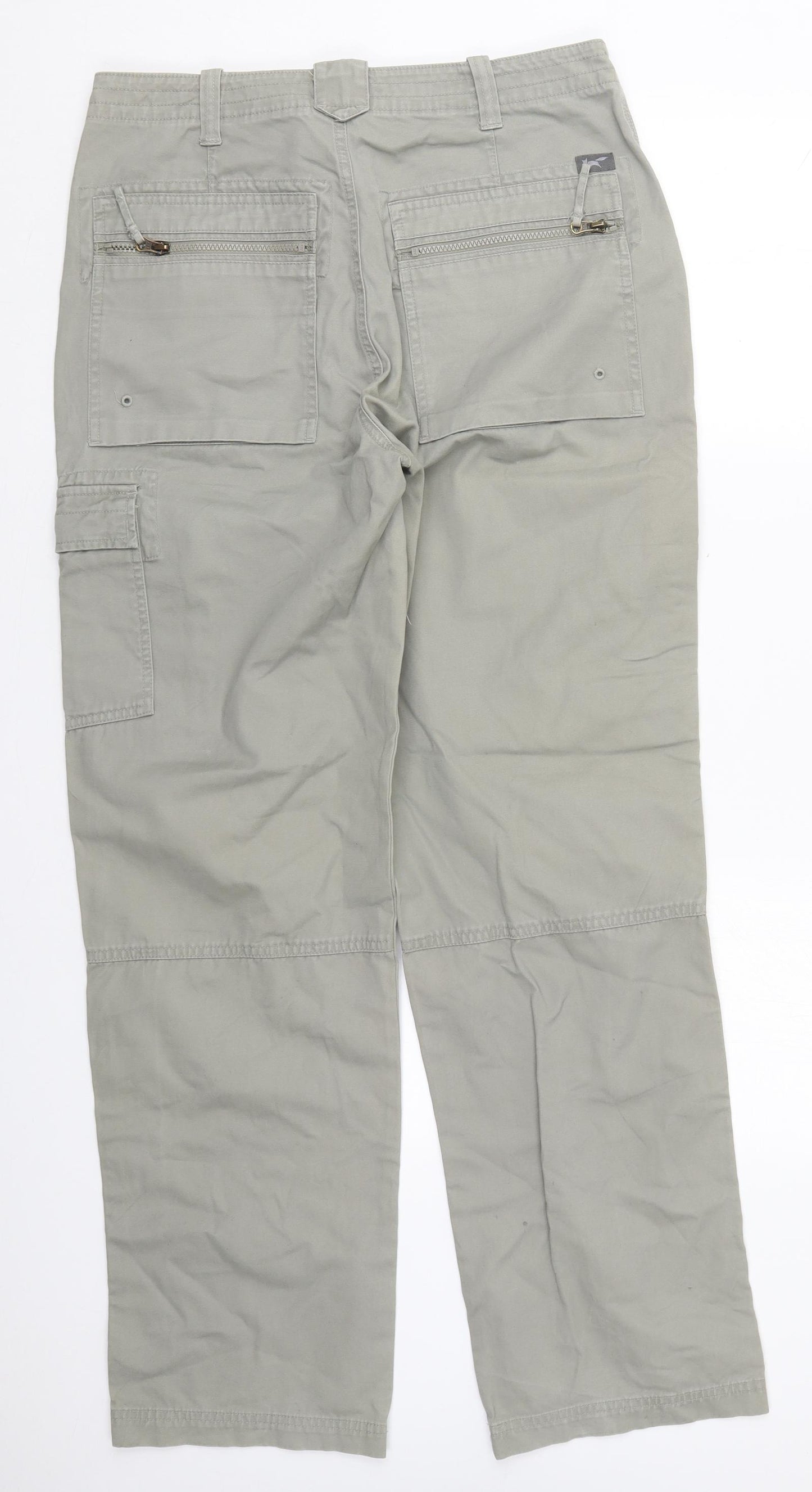 Wolsey Mens Grey  Cotton Cargo Trousers Size 34 L32 in Regular Button