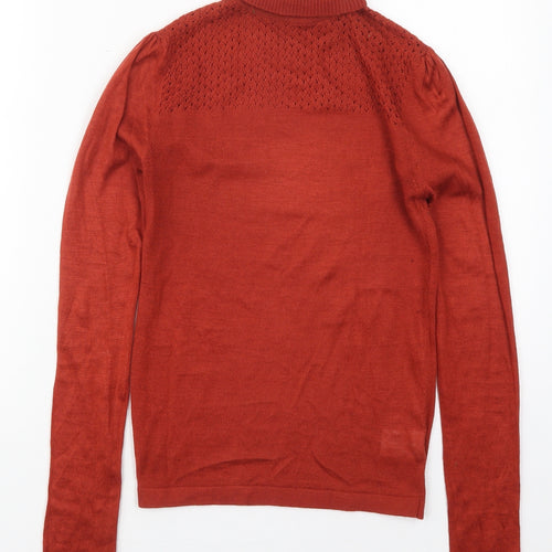 Therapy Womens Red Roll Neck  Acrylic Pullover Jumper Size 8