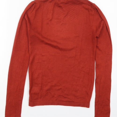 Therapy Womens Red Roll Neck  Acrylic Pullover Jumper Size 8