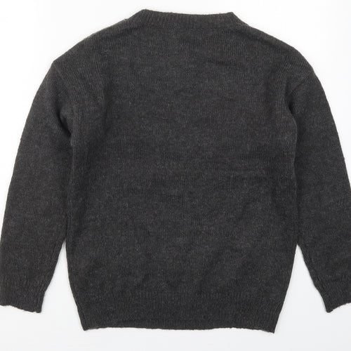 Primark Womens Grey Crew Neck  Acrylic Pullover Jumper Size 6
