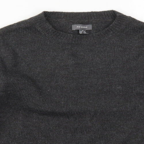 Primark Womens Grey Crew Neck  Acrylic Pullover Jumper Size 6