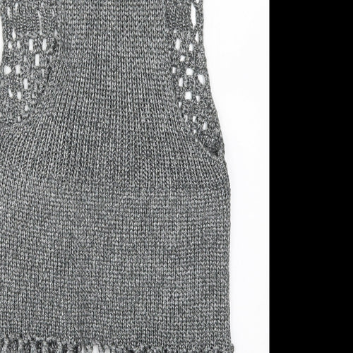 Studio F Womens Grey V-Neck  Acrylic Cardigan Jumper Size S