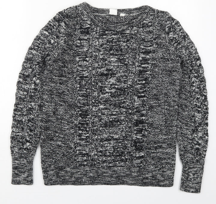 Gap Womens Grey Crew Neck Cotton Pullover Jumper Size M