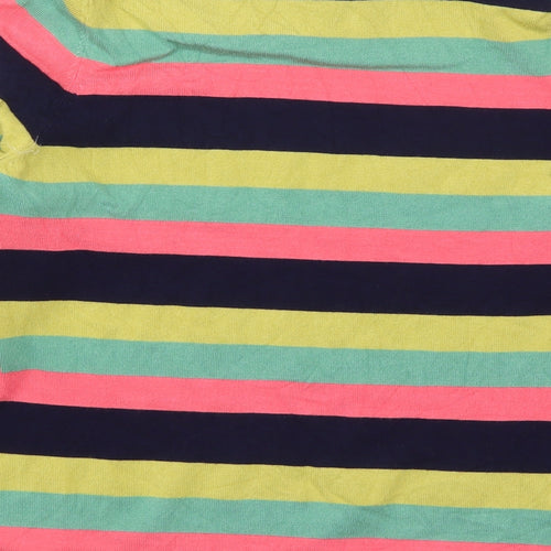 Harkel Womens Green Crew Neck Striped Viscose Pullover Jumper Size 14   - Pink