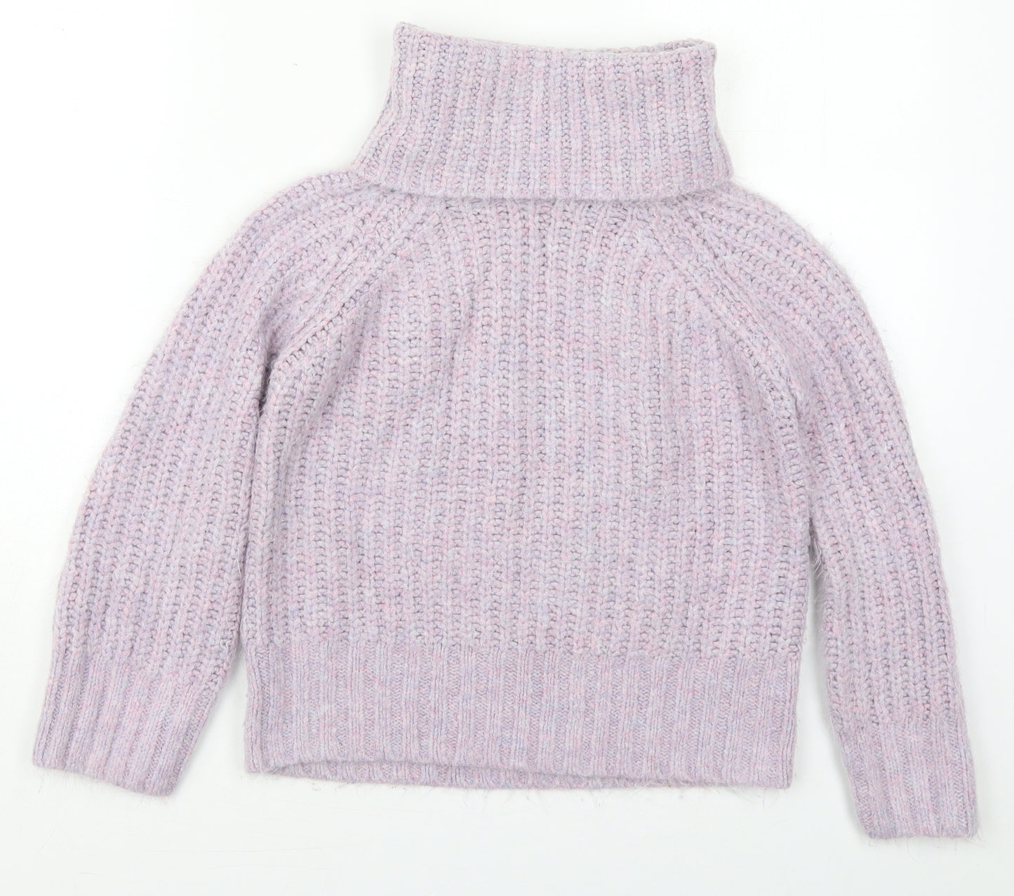 George Womens Purple Roll Neck  Acrylic Pullover Jumper Size XS