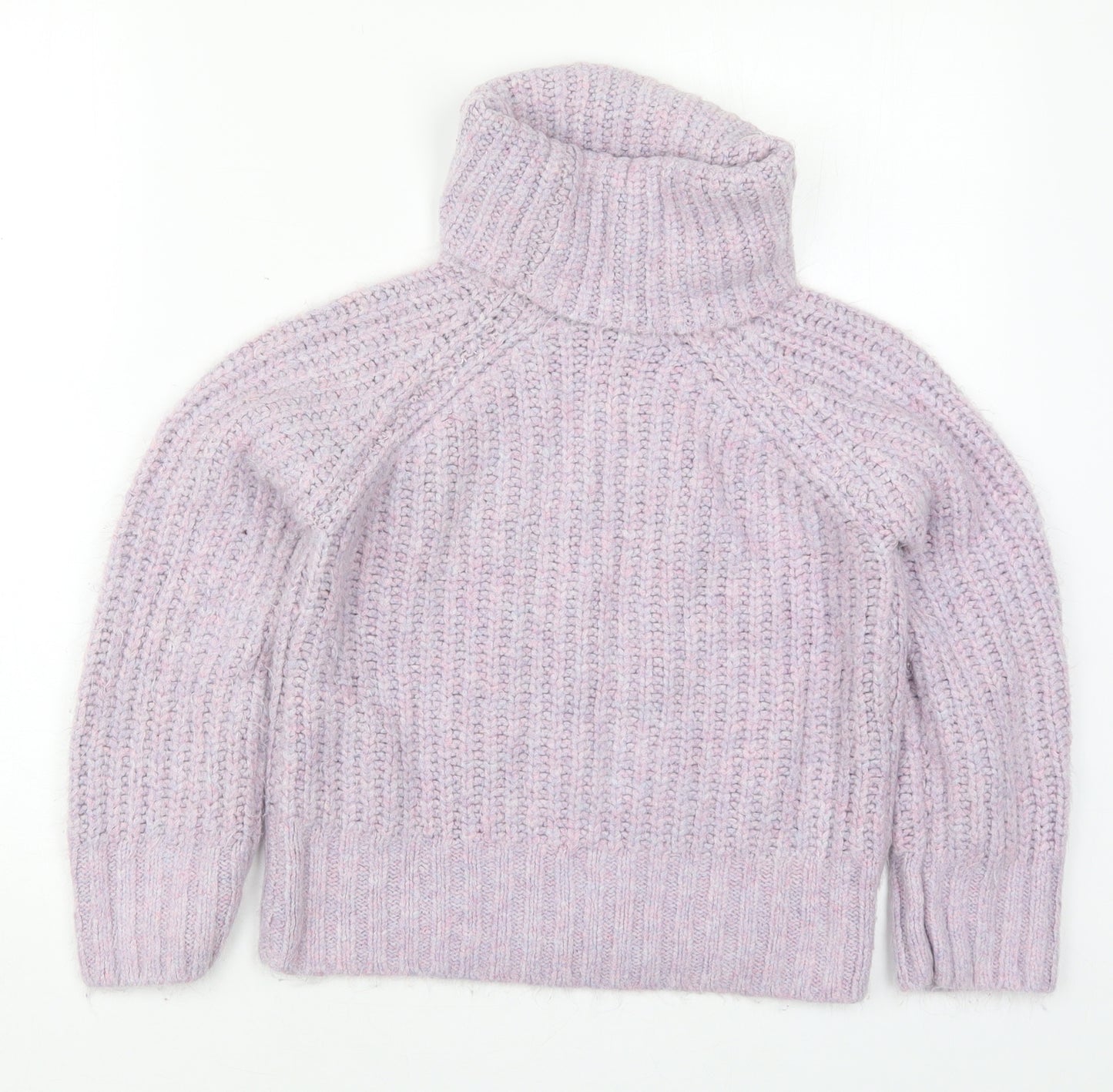 George Womens Purple Roll Neck  Acrylic Pullover Jumper Size XS