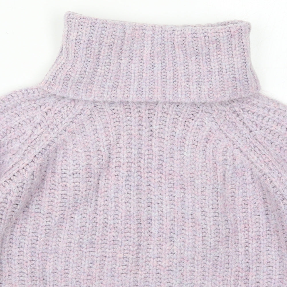 George Womens Purple Roll Neck  Acrylic Pullover Jumper Size XS