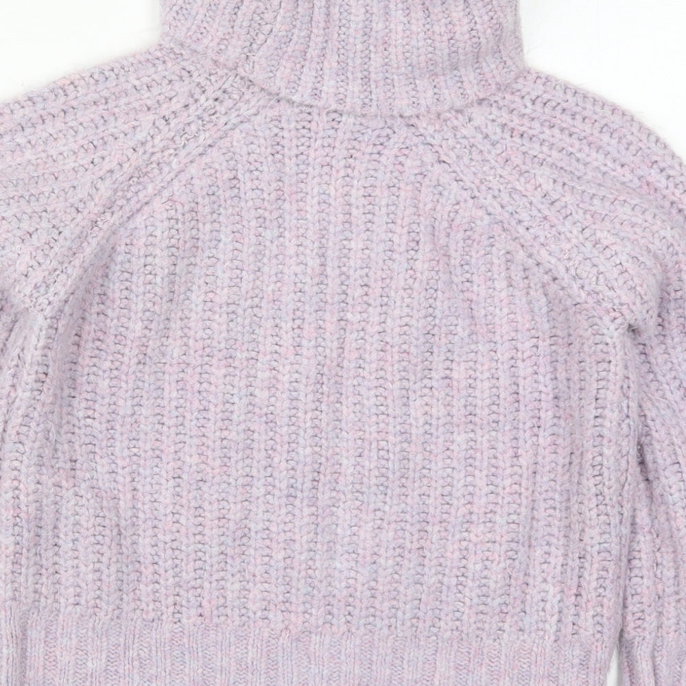George Womens Purple Roll Neck  Acrylic Pullover Jumper Size XS