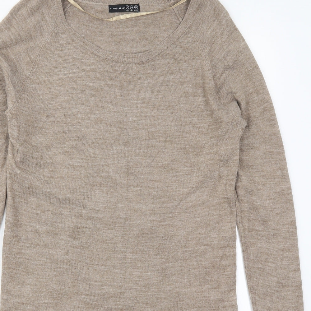 Atmosphere Womens Beige  Acrylic Jumper Dress  Size 12  Crew Neck Pullover