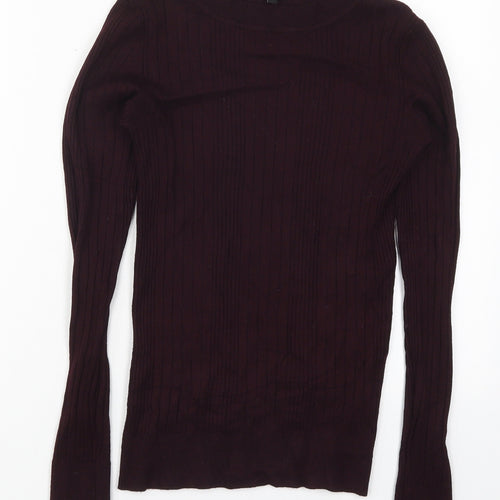 New Look Womens Purple Crew Neck  Viscose Pullover Jumper Size 10