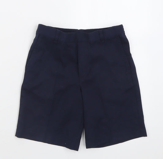 George Boys Blue  Polyester Bermuda Shorts Size 7-8 Years  Regular  - School Wear