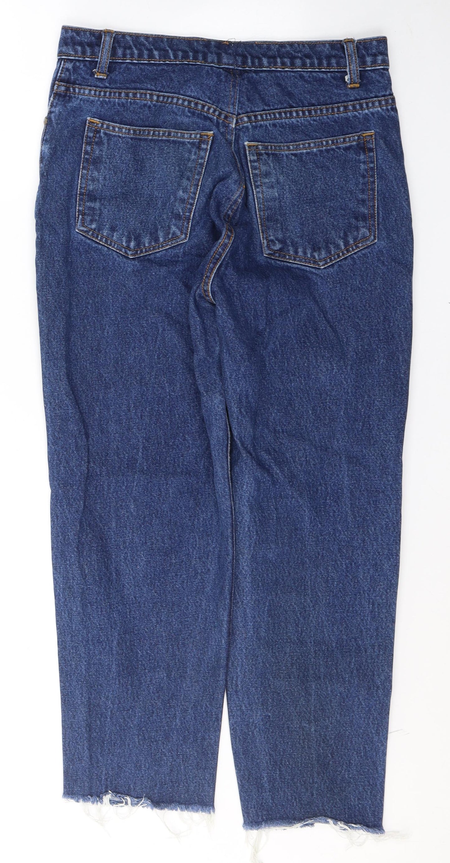 JEANS Womens Blue  Cotton Cropped Jeans Size M L24 in Slim Button