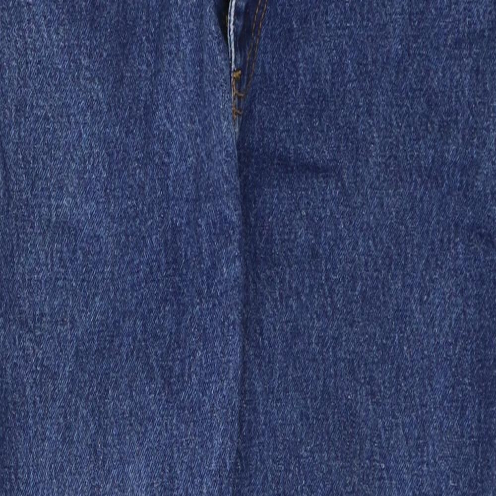 JEANS Womens Blue  Cotton Cropped Jeans Size M L24 in Slim Button