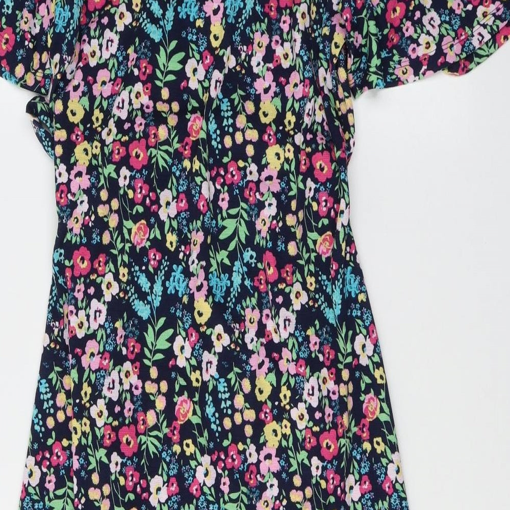 TU Womens Multicoloured Floral Viscose Wrap Dress  Size 14  V-Neck Tie