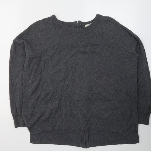 TU Womens Grey  Viscose Jersey T-Shirt Size 14 Round Neck