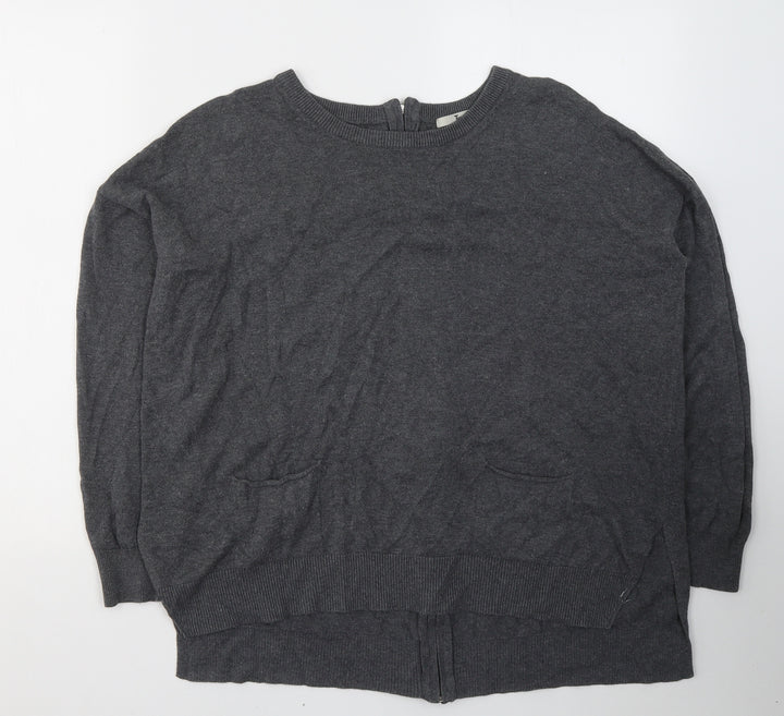 TU Womens Grey Viscose Jersey T-Shirt Size 14 Round Neck